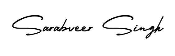 The AmerikaSignatureDemo-Regular font transforms the name Sarabveer Singh into an executive sign with sharp precision and distinguished character. Sarabveer Singh signature style 3 images and pictures png