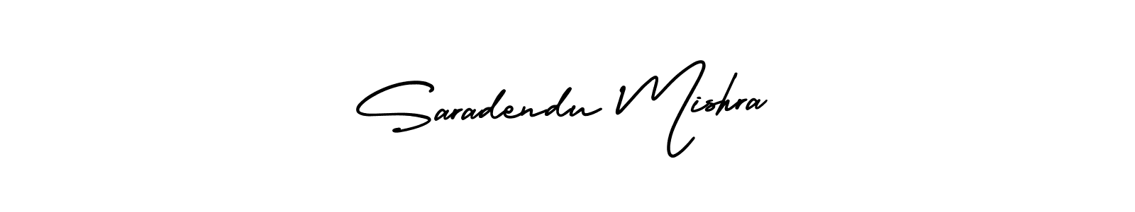 The best way (AmerikaSignatureDemo-Regular) to make a short signature is to pick only two or three words in your name. The name Saradendu Mishra include a total of six letters. For converting this name. Saradendu Mishra signature style 3 images and pictures png