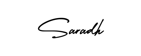 The best way (AmerikaSignatureDemo-Regular) to make a short signature is to pick only two or three words in your name. For converting this name Saradh. Saradh signature style 3 images and pictures png