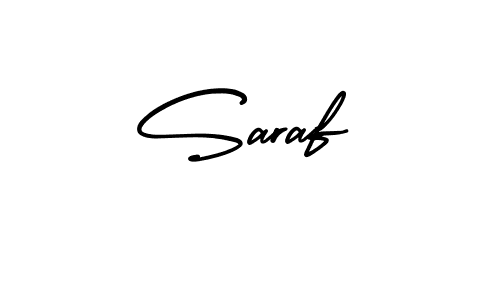 How to make Saraf name signature. Use AmerikaSignatureDemo-Regular style for creating short signs online. This is the latest handwritten sign. Saraf signature style 3 images and pictures png
