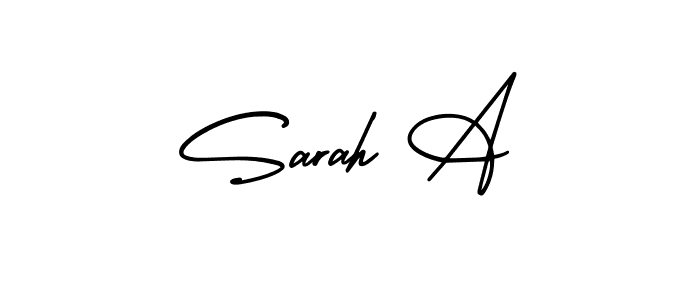 You should practise on your own different ways (AmerikaSignatureDemo-Regular) to write your name (Sarah A) in signature. don't let someone else do it for you. Sarah A signature style 3 images and pictures png