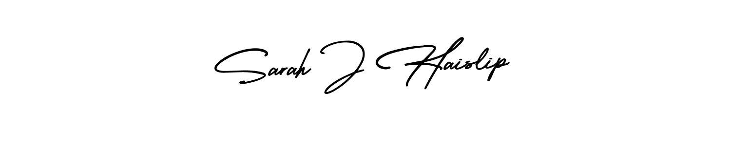 How to make Sarah J Haislip signature? AmerikaSignatureDemo-Regular is a professional autograph style. Create handwritten signature for Sarah J Haislip name. Sarah J Haislip signature style 3 images and pictures png