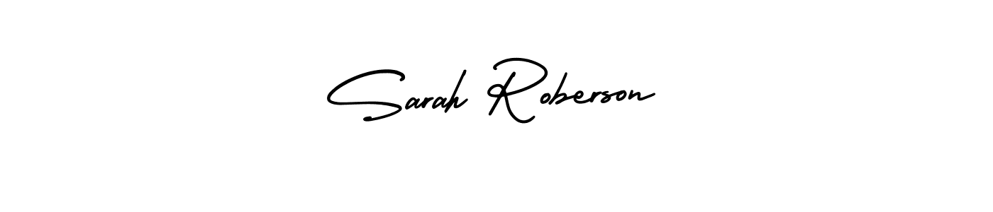 How to make Sarah Roberson name signature. Use AmerikaSignatureDemo-Regular style for creating short signs online. This is the latest handwritten sign. Sarah Roberson signature style 3 images and pictures png