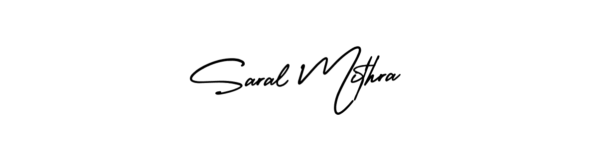 AmerikaSignatureDemo-Regular is a professional signature style that is perfect for those who want to add a touch of class to their signature. It is also a great choice for those who want to make their signature more unique. Get Saral Mithra name to fancy signature for free. Saral Mithra signature style 3 images and pictures png