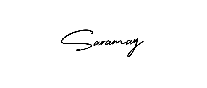 How to make Saramay name signature. Use AmerikaSignatureDemo-Regular style for creating short signs online. This is the latest handwritten sign. Saramay signature style 3 images and pictures png