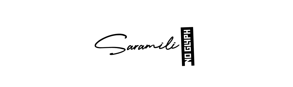 Similarly AmerikaSignatureDemo-Regular is the best handwritten signature design. Signature creator online .You can use it as an online autograph creator for name SaramiliĆ. SaramiliĆ signature style 3 images and pictures png