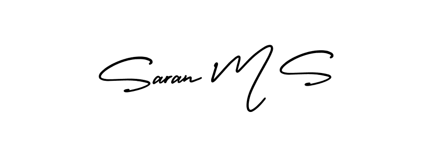 Make a beautiful signature design for name Saran M S. With this signature (AmerikaSignatureDemo-Regular) style, you can create a handwritten signature for free. Saran M S signature style 3 images and pictures png