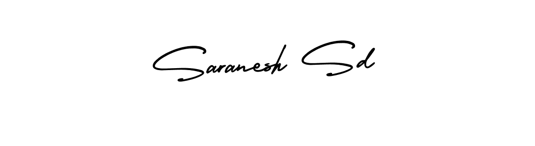 The best way (AmerikaSignatureDemo-Regular) to make a short signature is to pick only two or three words in your name. The name Saranesh Sd include a total of six letters. For converting this name. Saranesh Sd signature style 3 images and pictures png