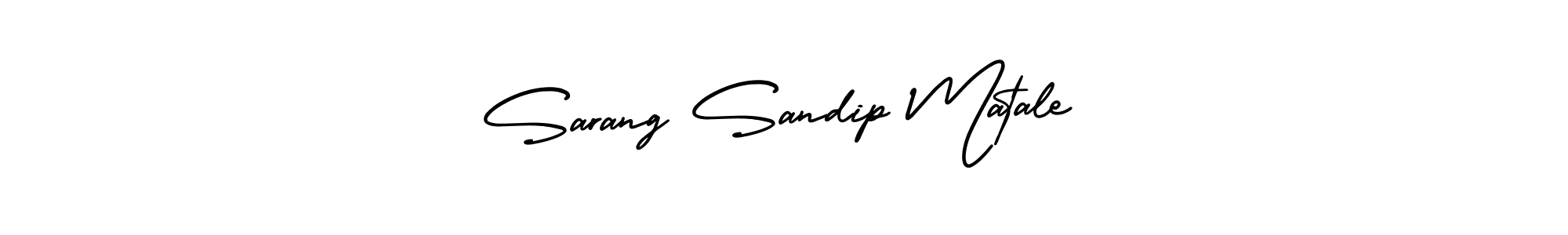 This is the best signature style for the Sarang Sandip Matale name. Also you like these signature font (AmerikaSignatureDemo-Regular). Mix name signature. Sarang Sandip Matale signature style 3 images and pictures png