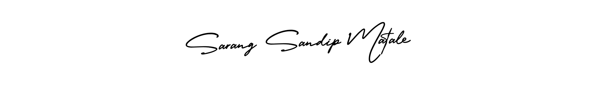 This is the best signature style for the Sarang Sandip Matale name. Also you like these signature font (AmerikaSignatureDemo-Regular). Mix name signature. Sarang Sandip Matale signature style 3 images and pictures png