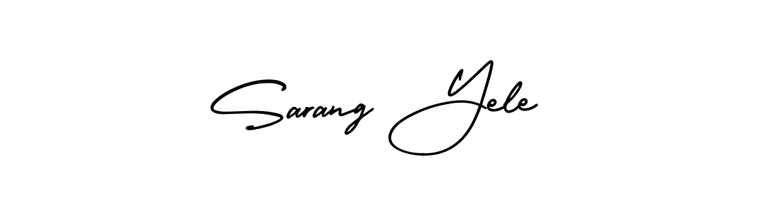 Similarly AmerikaSignatureDemo-Regular is the best handwritten signature design. Signature creator online .You can use it as an online autograph creator for name Sarang Yele. Sarang Yele signature style 3 images and pictures png