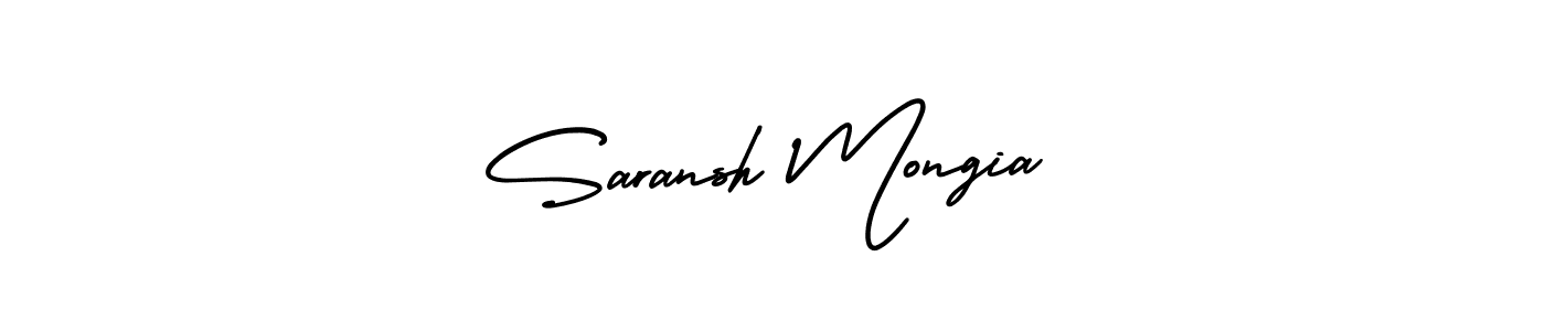 How to make Saransh Mongia name signature. Use AmerikaSignatureDemo-Regular style for creating short signs online. This is the latest handwritten sign. Saransh Mongia signature style 3 images and pictures png