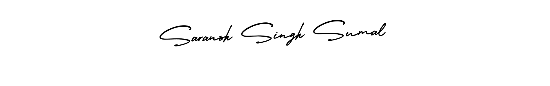The best way (AmerikaSignatureDemo-Regular) to make a short signature is to pick only two or three words in your name. The name Saransh Singh Sumal include a total of six letters. For converting this name. Saransh Singh Sumal signature style 3 images and pictures png
