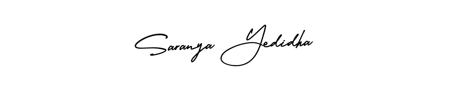 How to make Saranya Yedidha name signature. Use AmerikaSignatureDemo-Regular style for creating short signs online. This is the latest handwritten sign. Saranya Yedidha signature style 3 images and pictures png