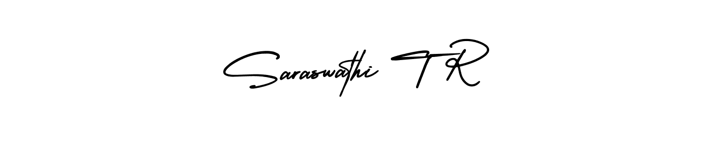 This is the best signature style for the Saraswathi T R name. Also you like these signature font (AmerikaSignatureDemo-Regular). Mix name signature. Saraswathi T R signature style 3 images and pictures png