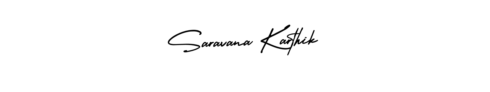 This is the best signature style for the Saravana Karthik name. Also you like these signature font (AmerikaSignatureDemo-Regular). Mix name signature. Saravana Karthik signature style 3 images and pictures png