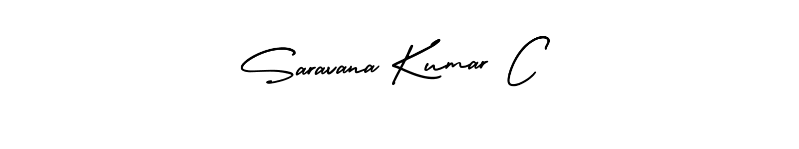 Use a signature maker to create a handwritten signature online. With this signature software, you can design (AmerikaSignatureDemo-Regular) your own signature for name Saravana Kumar C. Saravana Kumar C signature style 3 images and pictures png