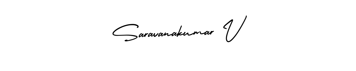It looks lik you need a new signature style for name Saravanakumar V. Design unique handwritten (AmerikaSignatureDemo-Regular) signature with our free signature maker in just a few clicks. Saravanakumar V signature style 3 images and pictures png