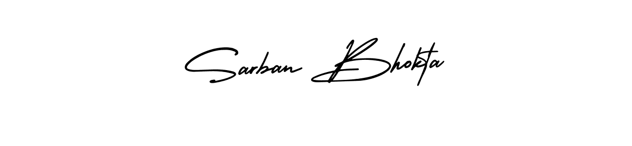 It looks lik you need a new signature style for name Sarban Bhokta. Design unique handwritten (AmerikaSignatureDemo-Regular) signature with our free signature maker in just a few clicks. Sarban Bhokta signature style 3 images and pictures png