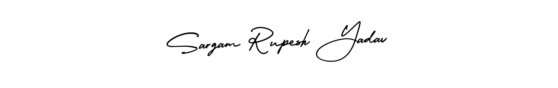 This is the best signature style for the Sargam Rupesh Yadav name. Also you like these signature font (AmerikaSignatureDemo-Regular). Mix name signature. Sargam Rupesh Yadav signature style 3 images and pictures png