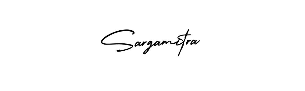 How to make Sargamitra name signature. Use AmerikaSignatureDemo-Regular style for creating short signs online. This is the latest handwritten sign. Sargamitra signature style 3 images and pictures png