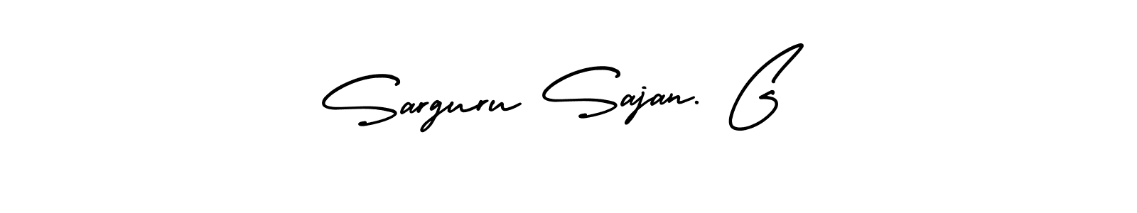 You should practise on your own different ways (AmerikaSignatureDemo-Regular) to write your name (Sarguru Sajan. G) in signature. don't let someone else do it for you. Sarguru Sajan. G signature style 3 images and pictures png