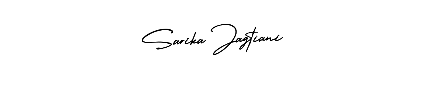 The best way (AmerikaSignatureDemo-Regular) to make a short signature is to pick only two or three words in your name. The name Sarika Jagtiani include a total of six letters. For converting this name. Sarika Jagtiani signature style 3 images and pictures png