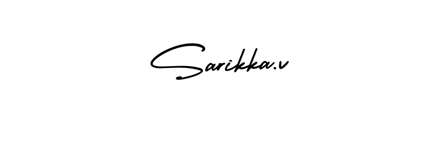 This is the best signature style for the Sarikka.v name. Also you like these signature font (AmerikaSignatureDemo-Regular). Mix name signature. Sarikka.v signature style 3 images and pictures png