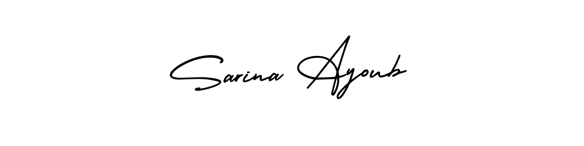 How to make Sarina Ayoub name signature. Use AmerikaSignatureDemo-Regular style for creating short signs online. This is the latest handwritten sign. Sarina Ayoub signature style 3 images and pictures png