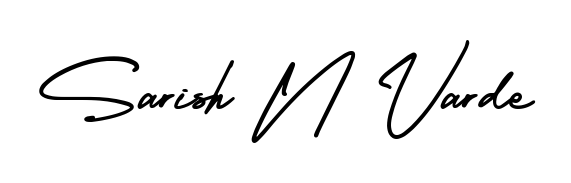 Try this chic Sarish N Varde handwritten sign style. Using AmerikaSignatureDemo-Regular font elements, it gives your name a sleek, memorable identity. Sarish N Varde signature style 3 images and pictures png