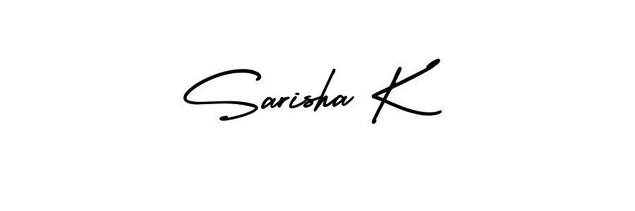 This is the best signature style for the Sarisha K name. Also you like these signature font (AmerikaSignatureDemo-Regular). Mix name signature. Sarisha K signature style 3 images and pictures png