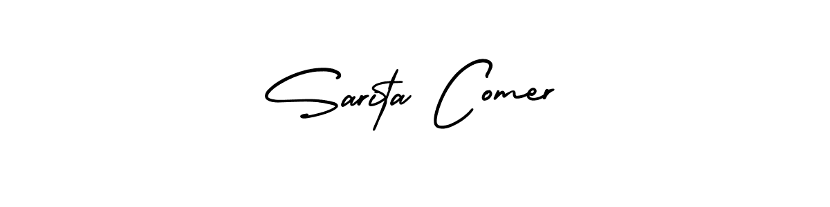 Sarita Comer stylish signature style. Best Handwritten Sign (AmerikaSignatureDemo-Regular) for my name. Handwritten Signature Collection Ideas for my name Sarita Comer. Sarita Comer signature style 3 images and pictures png