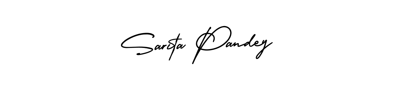 You should practise on your own different ways (AmerikaSignatureDemo-Regular) to write your name (Sarita Pandey) in signature. don't let someone else do it for you. Sarita Pandey signature style 3 images and pictures png
