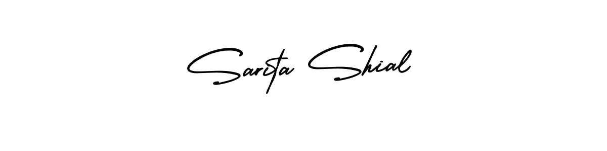 How to make Sarita Shial name signature. Use AmerikaSignatureDemo-Regular style for creating short signs online. This is the latest handwritten sign. Sarita Shial signature style 3 images and pictures png