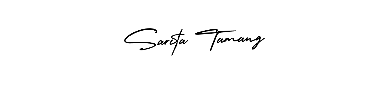 This is the best signature style for the Sarita Tamang name. Also you like these signature font (AmerikaSignatureDemo-Regular). Mix name signature. Sarita Tamang signature style 3 images and pictures png