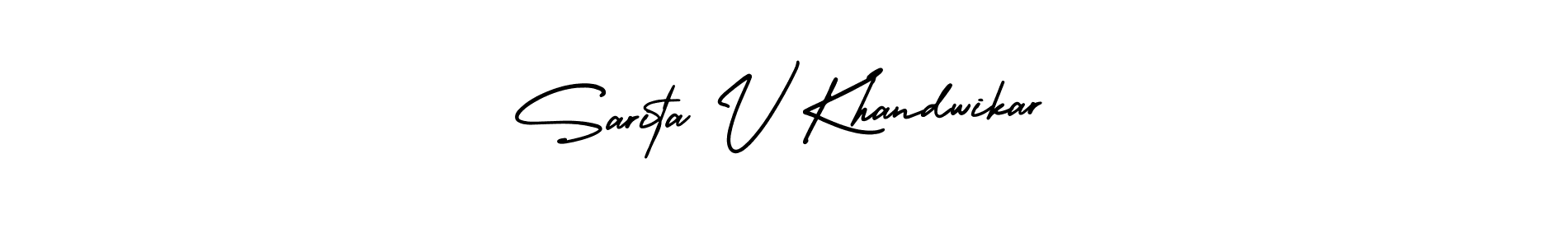 Also You can easily find your signature by using the search form. We will create Sarita V Khandwikar name handwritten signature images for you free of cost using AmerikaSignatureDemo-Regular sign style. Sarita V Khandwikar signature style 3 images and pictures png