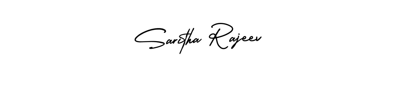 The best way (AmerikaSignatureDemo-Regular) to make a short signature is to pick only two or three words in your name. The name Saritha Rajeev include a total of six letters. For converting this name. Saritha Rajeev signature style 3 images and pictures png