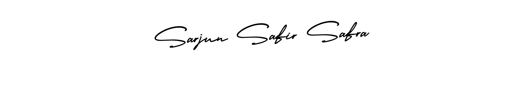 The best way (AmerikaSignatureDemo-Regular) to make a short signature is to pick only two or three words in your name. The name Sarjun Safir Safra include a total of six letters. For converting this name. Sarjun Safir Safra signature style 3 images and pictures png