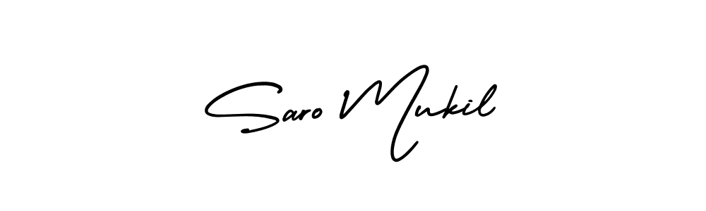 Similarly AmerikaSignatureDemo-Regular is the best handwritten signature design. Signature creator online .You can use it as an online autograph creator for name Saro Mukil. Saro Mukil signature style 3 images and pictures png