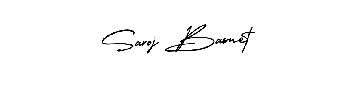 Create a beautiful signature design for name Saroj Basnet. With this signature (AmerikaSignatureDemo-Regular) fonts, you can make a handwritten signature for free. Saroj Basnet signature style 3 images and pictures png