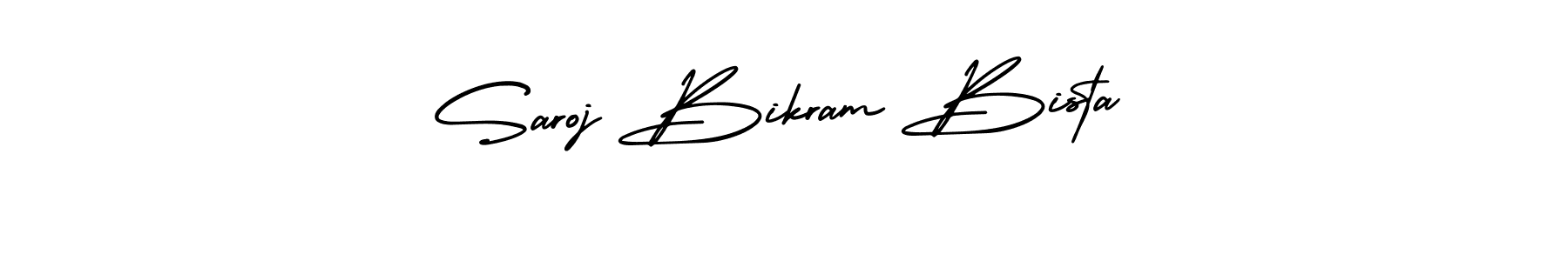 Saroj Bikram Bista stylish signature style. Best Handwritten Sign (AmerikaSignatureDemo-Regular) for my name. Handwritten Signature Collection Ideas for my name Saroj Bikram Bista. Saroj Bikram Bista signature style 3 images and pictures png