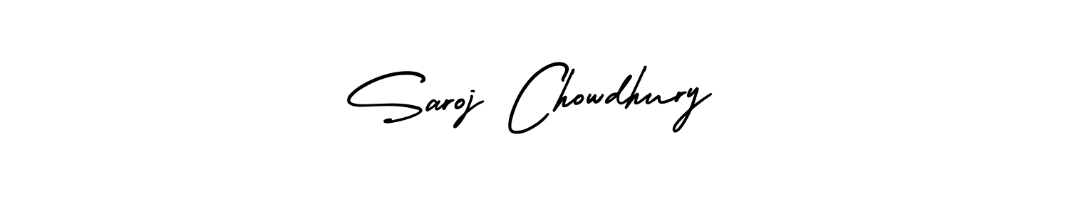 How to make Saroj Chowdhury name signature. Use AmerikaSignatureDemo-Regular style for creating short signs online. This is the latest handwritten sign. Saroj Chowdhury signature style 3 images and pictures png