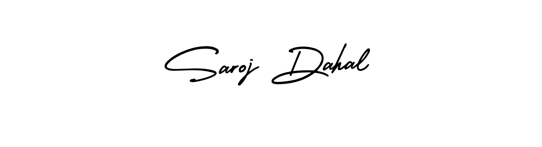 The best way (AmerikaSignatureDemo-Regular) to make a short signature is to pick only two or three words in your name. The name Saroj Dahal include a total of six letters. For converting this name. Saroj Dahal signature style 3 images and pictures png