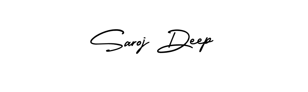 How to make Saroj Deep name signature. Use AmerikaSignatureDemo-Regular style for creating short signs online. This is the latest handwritten sign. Saroj Deep signature style 3 images and pictures png