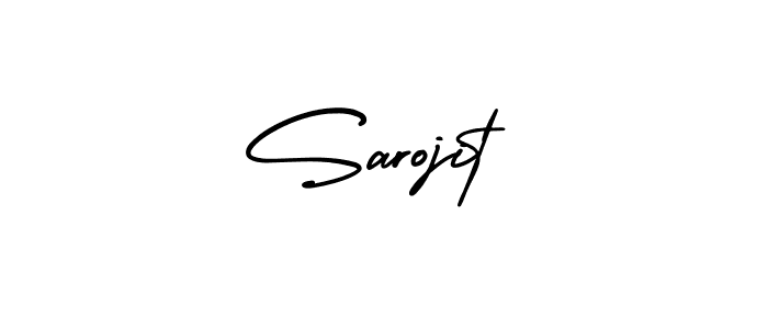 You should practise on your own different ways (AmerikaSignatureDemo-Regular) to write your name (Sarojit) in signature. don't let someone else do it for you. Sarojit signature style 3 images and pictures png