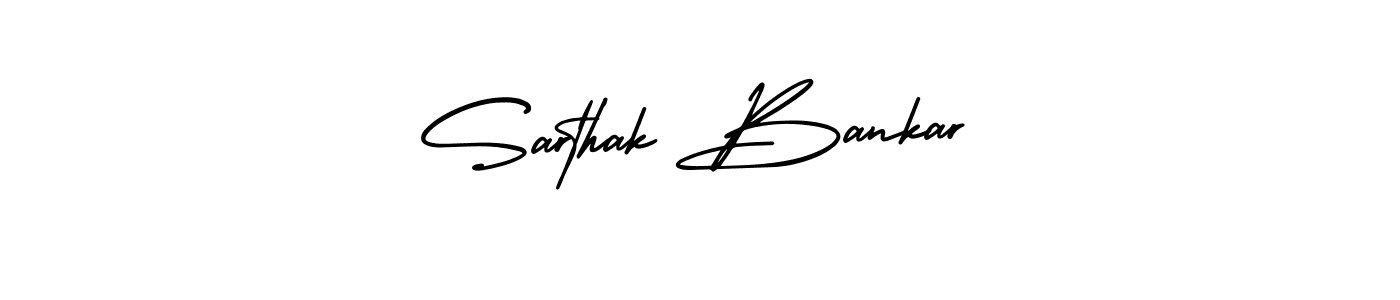 Make a beautiful signature design for name Sarthak Bankar. With this signature (AmerikaSignatureDemo-Regular) style, you can create a handwritten signature for free. Sarthak Bankar signature style 3 images and pictures png