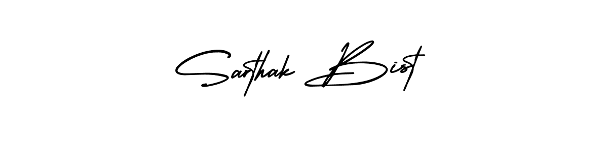 The best way (AmerikaSignatureDemo-Regular) to make a short signature is to pick only two or three words in your name. The name Sarthak Bist include a total of six letters. For converting this name. Sarthak Bist signature style 3 images and pictures png