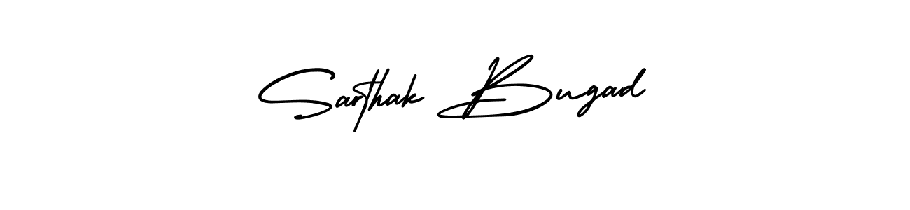 How to make Sarthak Bugad name signature. Use AmerikaSignatureDemo-Regular style for creating short signs online. This is the latest handwritten sign. Sarthak Bugad signature style 3 images and pictures png