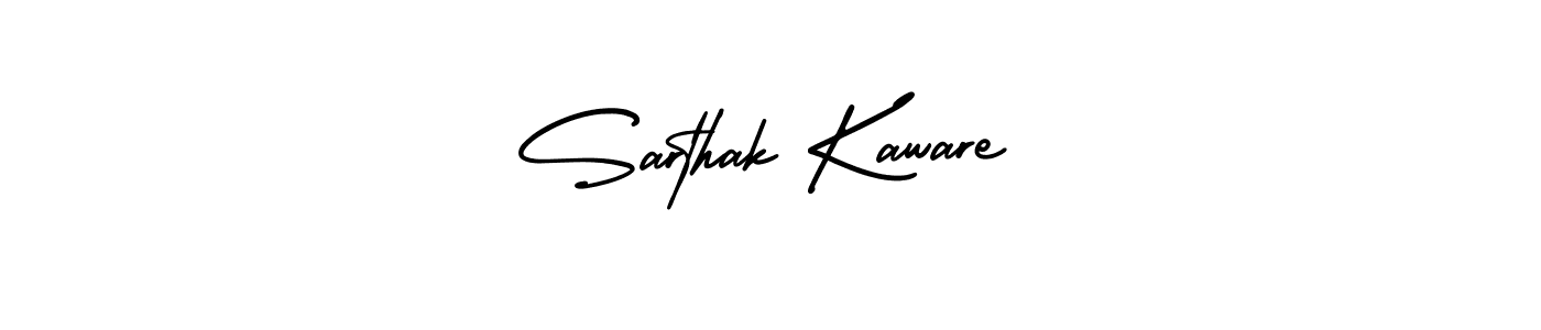 How to make Sarthak Kaware name signature. Use AmerikaSignatureDemo-Regular style for creating short signs online. This is the latest handwritten sign. Sarthak Kaware signature style 3 images and pictures png