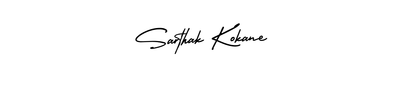 How to make Sarthak Kokane name signature. Use AmerikaSignatureDemo-Regular style for creating short signs online. This is the latest handwritten sign. Sarthak Kokane signature style 3 images and pictures png